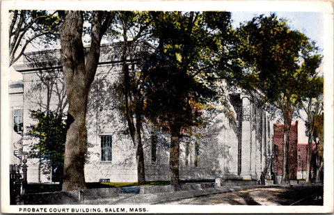 MA, Salem - Probate Court building close up - pub by H Kaplan postcard