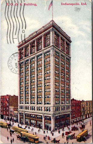 IN, Indianapolis - IOOF building - 1909 postcard - I03244