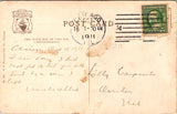 IL, CHICAGO - Public Library, street traffic, US flag on building postcard - I04