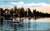 IL, EAST ST LOUIS - Landsdowne Park with building postcard - J03171