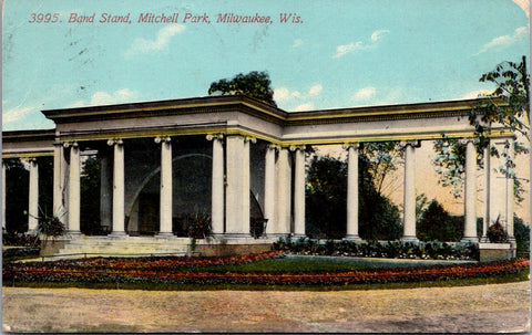 WI, Milwaukee - Mitchell Park, Band Stand - 1915 postcard - J03322