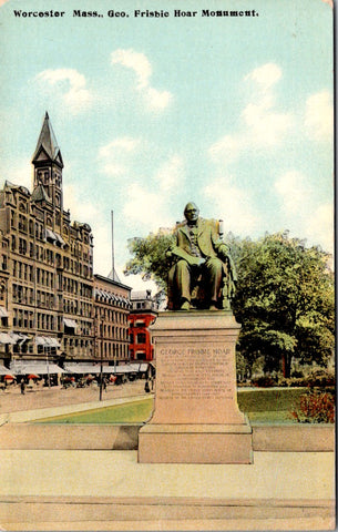 MA, WORCESTER - Geo Frisbie Hoar readable monument postcard - J03366