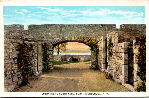 NY, FORT TICONDEROGA - Entrance to Court Yard postcard - J03452