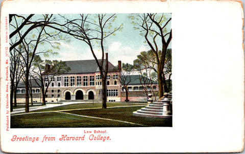 MA, CAMBRIDGE - Law School, Harvard College Greetings postcard - J04127