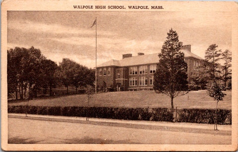 MA, Walpole - High School postcard - J06033