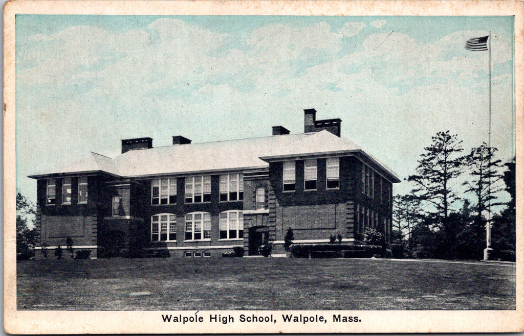 MA, WALPOLE - High School Postcard - J06047