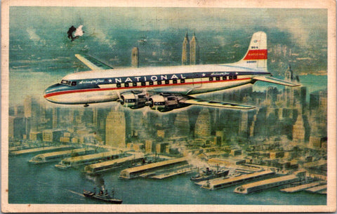 Plane postcard - NATIONAL - Airlines of the Stars, close up postcard - JJ0590