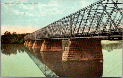 MA, Springfield - North End Bridge from side - 1918 postcard - JJ0778