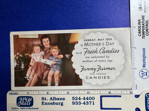 Misc - FANNY FARMER  CANDIES / MOTHERS DAY - advertising blotter - JJ0850