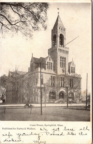 MA, SPRINGFIELD - Court House - pub for Forbes and Wallace postcard - K03209