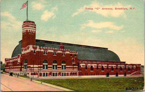 NY, BROOKLYN - Troop C Armory vintage postcard - K04036