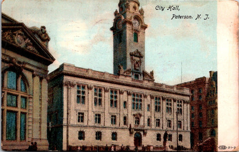 NJ, PATERSON - City Hall - 1908 postcard - K04052
