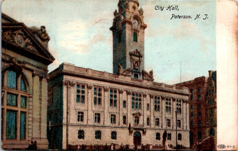 NJ, Paterson - City Hall - 1908 postcard - K04052