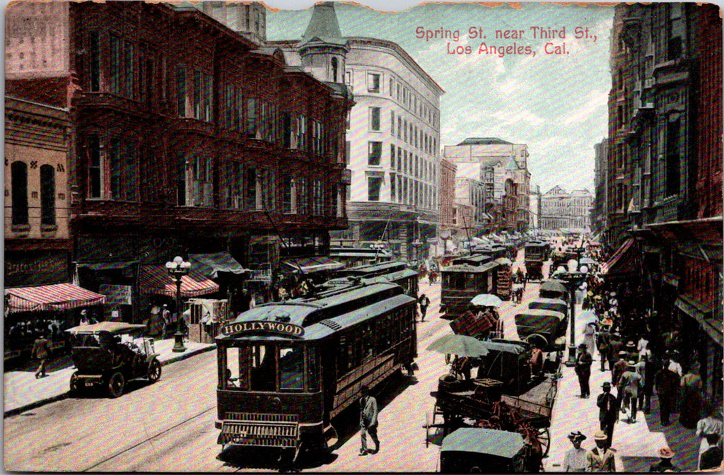 CA, LOS ANGELES - Spring St near Third St - Newman postcard - K04070