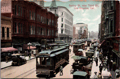 CA, LOS ANGELES - Spring St near Third St - Newman postcard - K04070