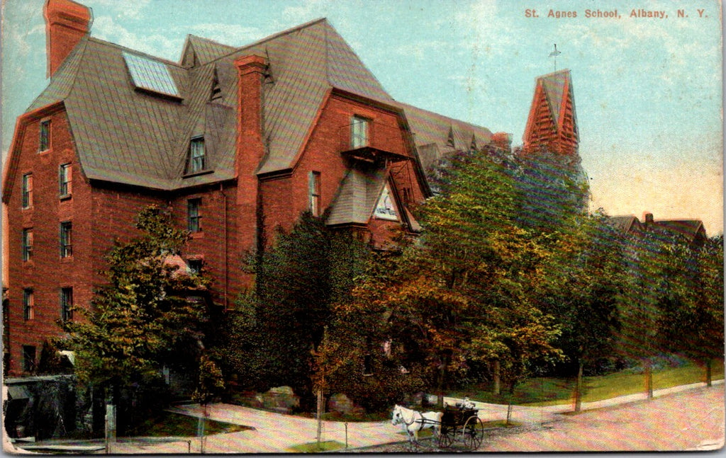 NY, ALBANY - St Agnes School vintage postcard - K04100