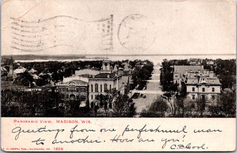 WI, Madison - Panoramic View - E C Kropp, 1906 postcard - K04136