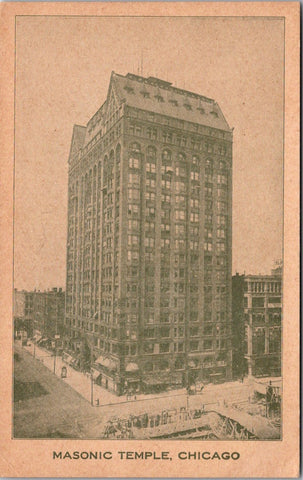 IL, CHICAGO - Masonic Temple (fairly thin postcard) - K06072