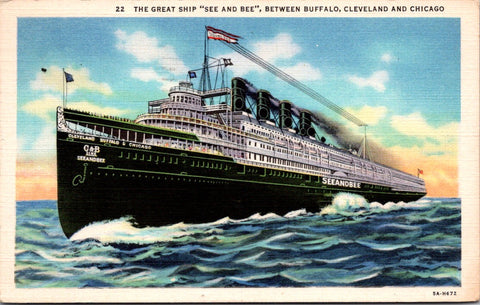 Ship Postcard - SEE and BEE Steamer, G and B Line postcard - MB0269