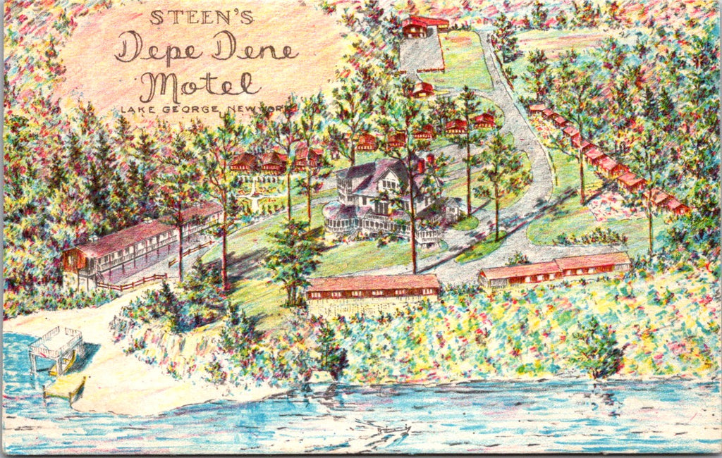 NY, LAKE GEORGE - Steens Depe Dene Motel postcard MB0415