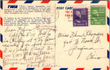 Plane postcard - TWA, Trans World Airlines close up postcard - MB0427
