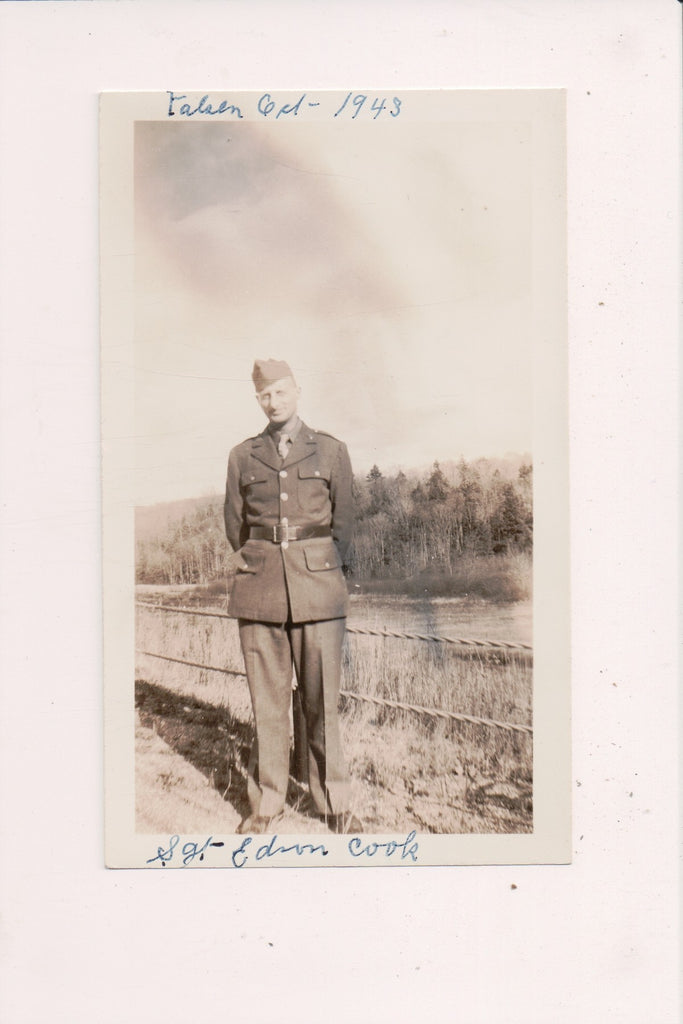 Military man in uniform - Sgt E Cook from 1943 - Real Photos - MB0471#5
