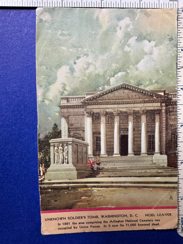 DC, Washington - Unknown Soldiers Tomb - Noel Leaver advertising blotter - NL0329