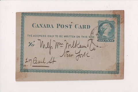Canada - TORONTO, ON - 1878 Cancel on (mis-cut) Canada Post Card - NL0380