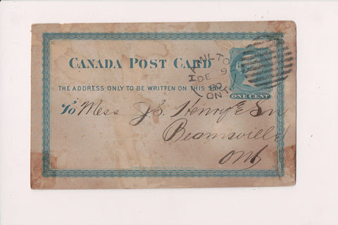 Canada - HAMILTON, ON - 1880 fancy killer on Canada Post Card - NL0388