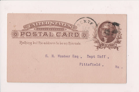 ME, DEXTER - 1886 Postal Card, Crosby & Crosby - NL0406