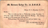 NY, Albany - Mt Hermon Lodge No 38 IOOF postcard - NL0476