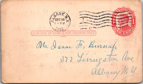 NY, ALBANY - Mt Hermon Lodge No 38 IOOF postcard - NL0476