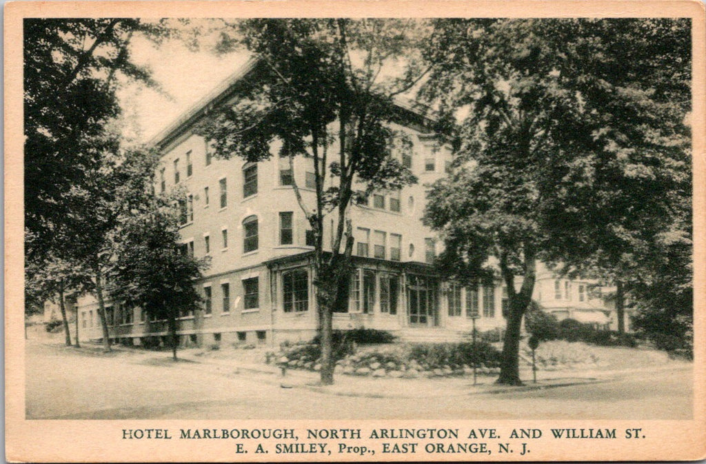 NJ, EAST ORANGE - Hotel Marlborough - E A Smiley prop - postcard - NL0527