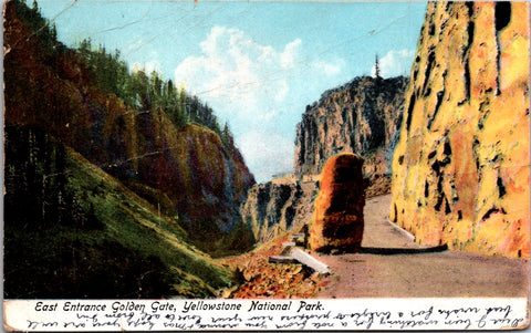 WY, YELLOWSTONE - East Entrance Golden Gate, Yellowstone Park postcard - NL0561
