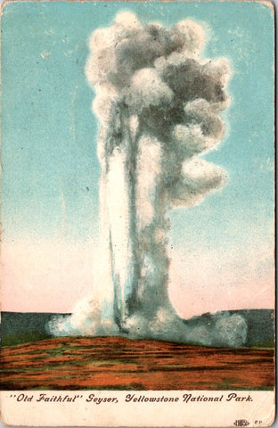 WY, YELLOWSTONE - Old Faithful geyser, Yellowstone Park postcard - NL0563
