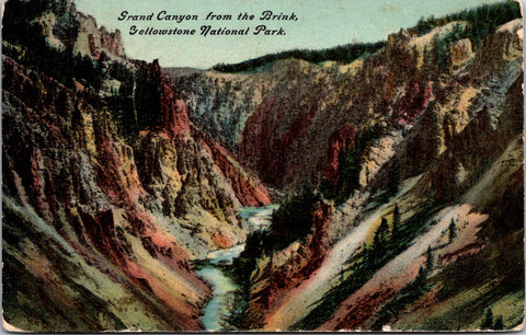 WY, YELLOWSTONE - Grand Canyon from the Brink, Yellowstone Park postcard - NL0584