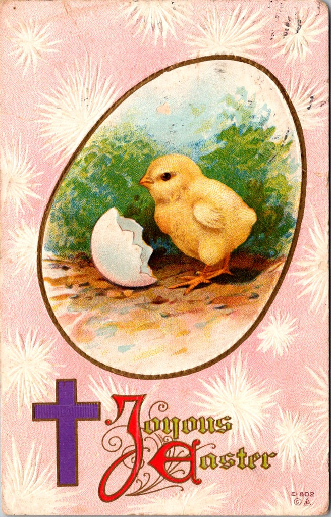 Easter - chick near his shell - Nash postcard - NL0629