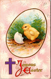 Easter - chick near his shell - Nash postcard - NL0629