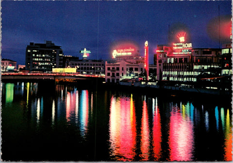 Foreign postcard - MANILA, Philippines - night scene over Pasig River - NL0746