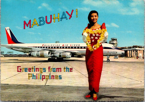 Foreign postcard - MANILA, Philippines greetings, airport postcard - NL0751