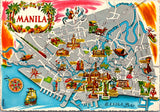 Foreign postcard - MANILA, Philippines - Map, street names etc postcard - NL0753