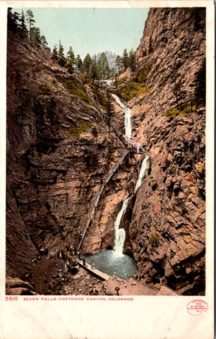 CO, COLORADO SPRINGS - Seven Falls - Detroit Photographic postcard - NL0806