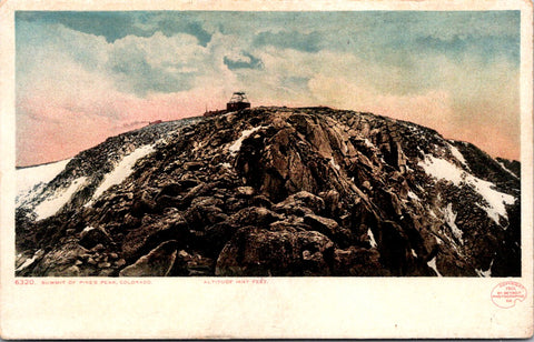 CO, PIKES PEAK - Summit view including structure  - Detroit Photographic postcard - NL0808