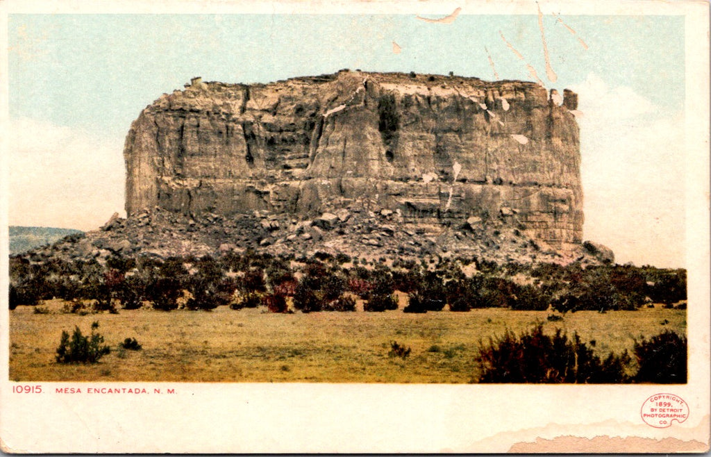 NM, ENCANTED MESA - close up of Mesa Encantada - Detroit Photographic postcard - NL0812