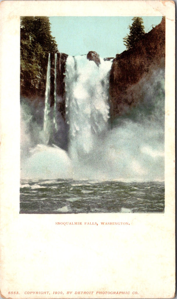 WA, SNOQUALMIE - Falls up close - Detroit Photographic postcard - NL0816
