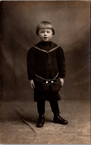 People - Boy - sailor suit type dress RPPC - NL0899