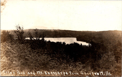 NH, SULLIVAN - Otter Pond, Mt Kearsarge from Georges Mills RPPC postcard - NL0927