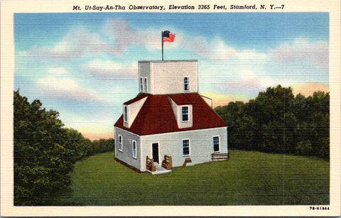 NY, STAMFORD - Mt Ut-Say-An-Tha Observatory vintage postcard - NY0109