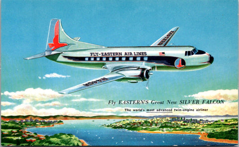 Plane postcard - EASTERN Air Lines, SILVER FALCOLN close up postcard - NY0115