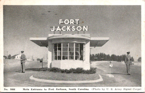 SC, FORT JACKSON - Main entrance building with MP guards - NY144